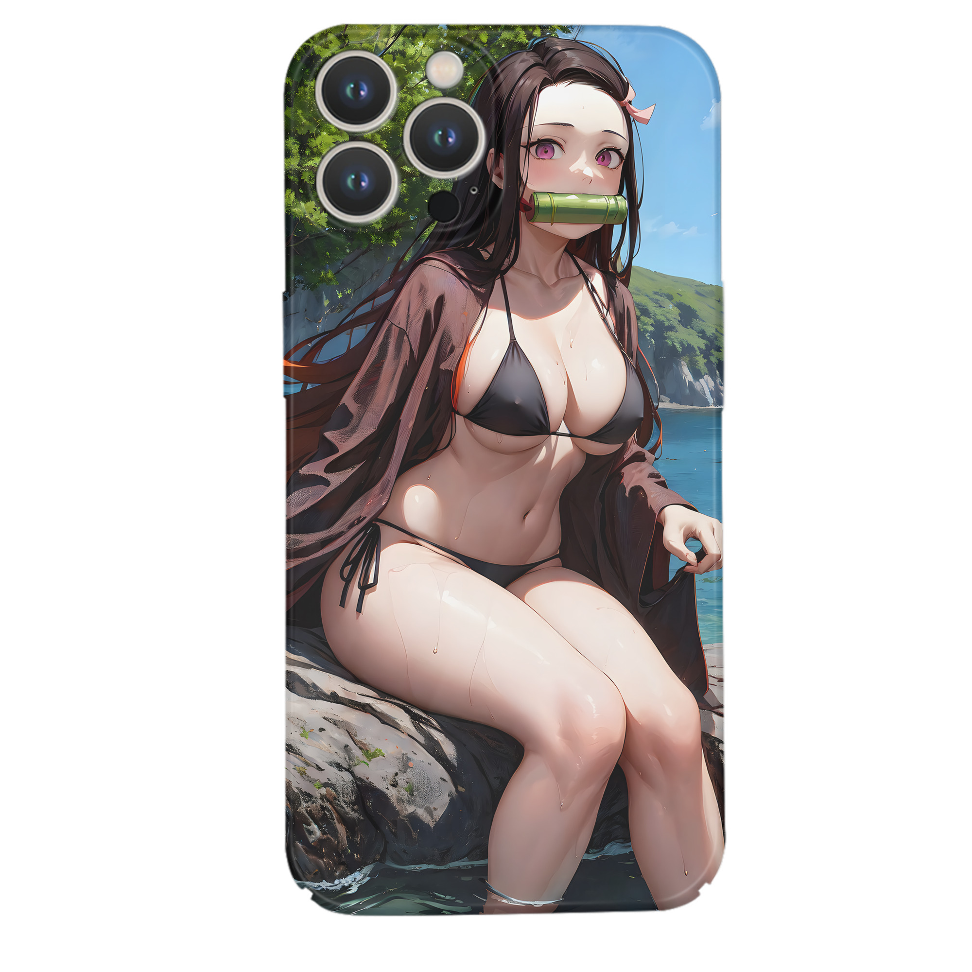 （画像用） 鬼滅の刃（きめつのやいば）竈門 禰󠄀豆子／かまど ねずこ Kamado Nezuko 【iPhone 14シリーズ対応】ハードケース